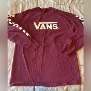 Vans classic fit maroon long sleeve shirt, Size M
